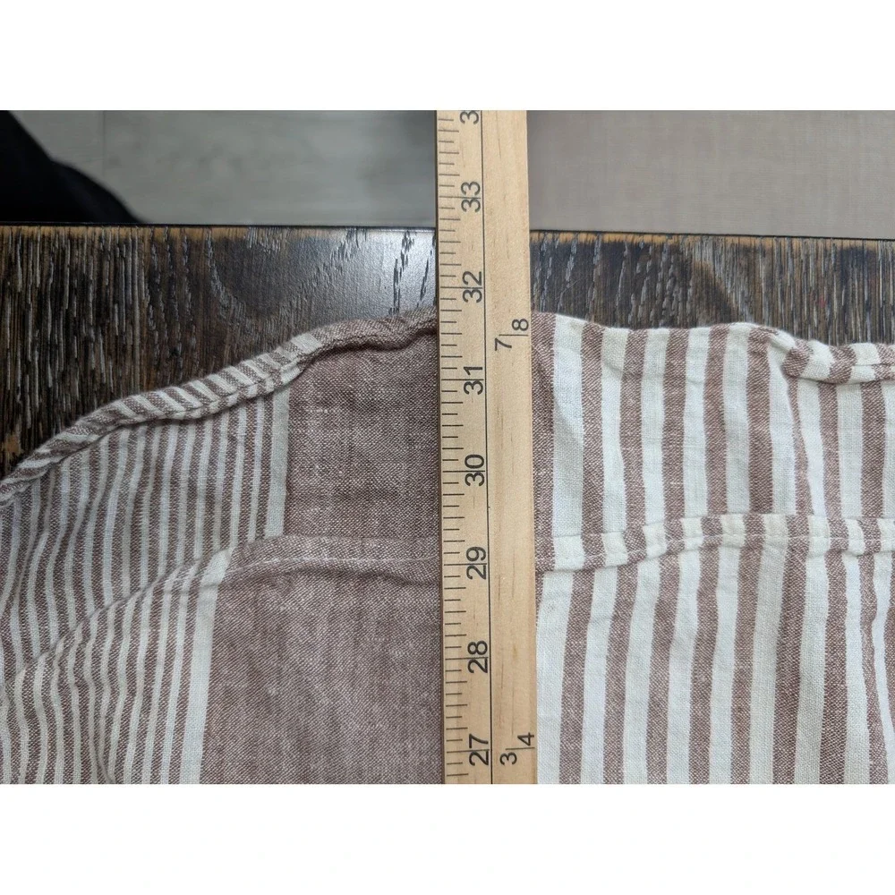 American Eagle Outfitters Shirt Mens‎ XL Beige Striped Relaxed Linen Viscose - Picture 6 of 6